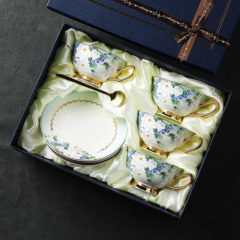 Exquisite Bone China Coffee Cup and Dish Set, Birthday Gift for New Couples, High-end Practical Gift Box Set